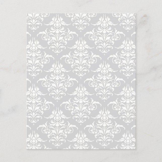 Álbum de recortes de padrão damasco cinza claro (Frente)