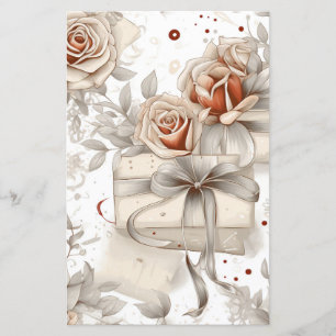 Álbum de recortes decoupage de rosa em tom sépia v