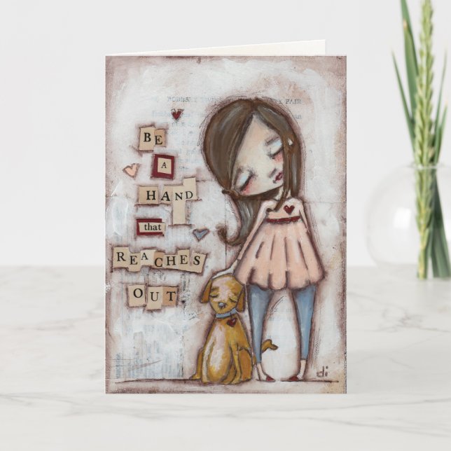 Alcançando a mão - cartão (Frente)