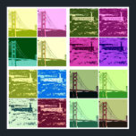 Alcatraz e Ouro Gate Bridge Pop poster<br><div class="desc">Incrível poster para qualquer quarto! belas imagens da ponte ouro gate e alcatraz!</div>