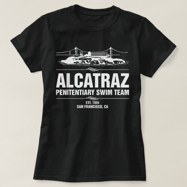 Alcatraz Natação Penitenciária Camisa Prisioneiro (Frente do Design)
