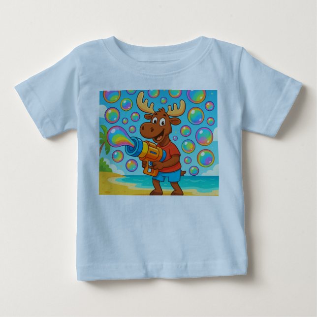 Alce Beach Blaster – Camiseta Bubble Fun para Cria (Frente)