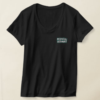 Alce em Rodovia Camisa de Mulher (Preto)