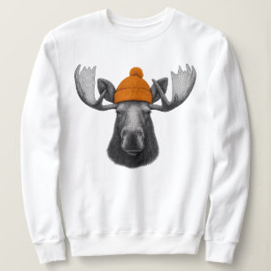 Alce Macho Usando Boné – Camisa de Tripulação da V