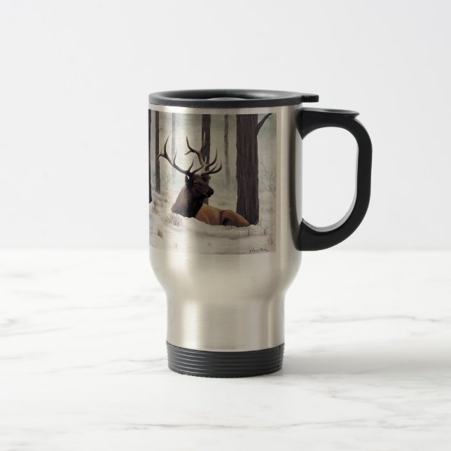 Alces "frios" de Bull na caneca de viagem da neve (Direita)
