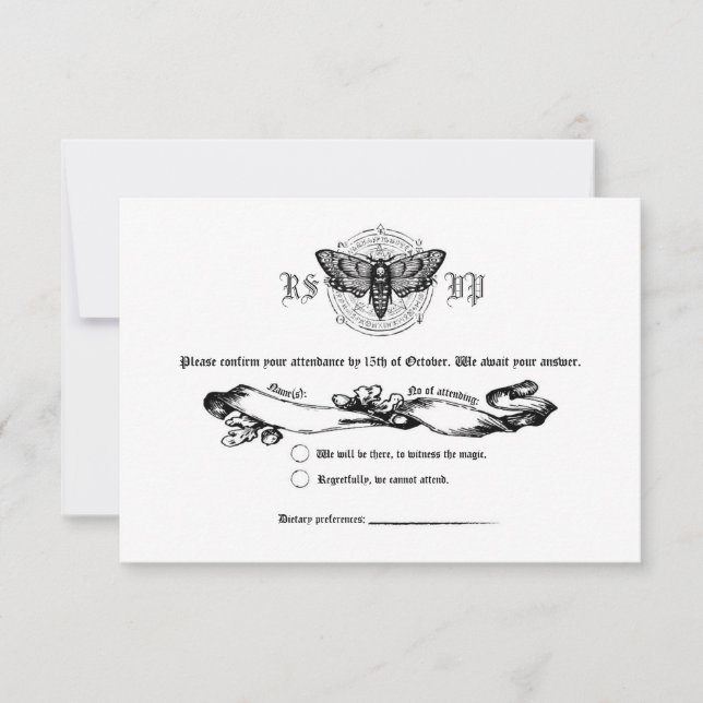 Alchemy Gothic RSVP Card (Frente)