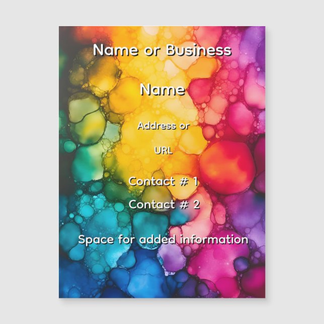 Alcohol Ink Design Magnetic Card (Frente)