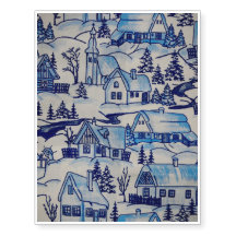 Aldeia de Natal Azul Vintage