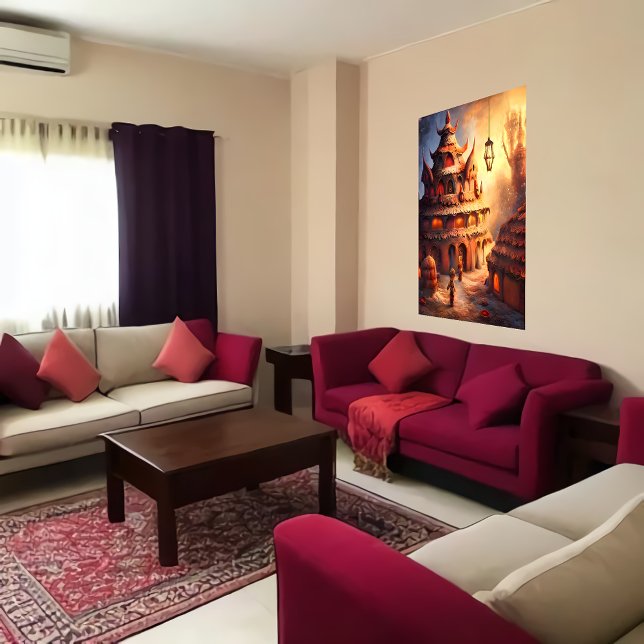 Aldeia Gingercake em Inferno | AI Art Poster (Criador carregado)