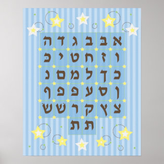 Alef Beis Poster (azul claro)