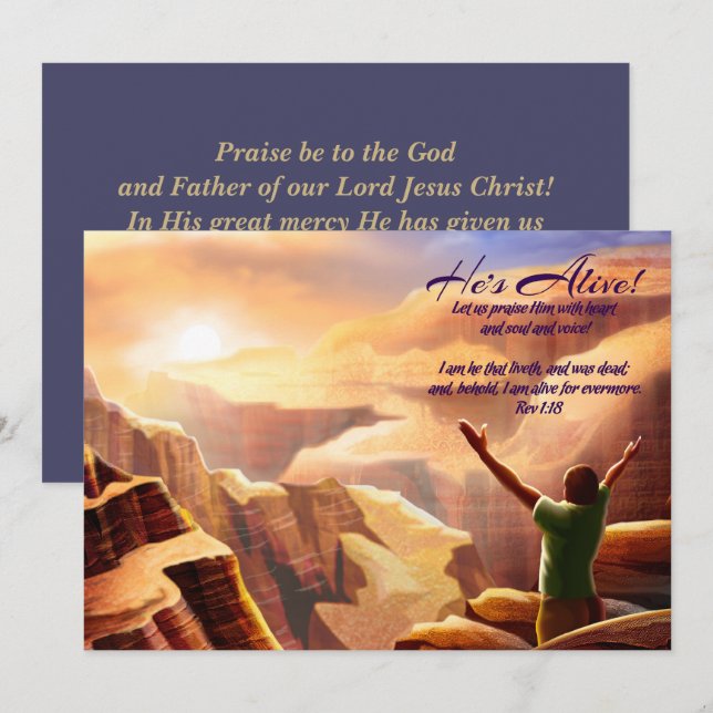 Alegra-te. Cartões de Páscoa personalizáveis (Frente/Verso)