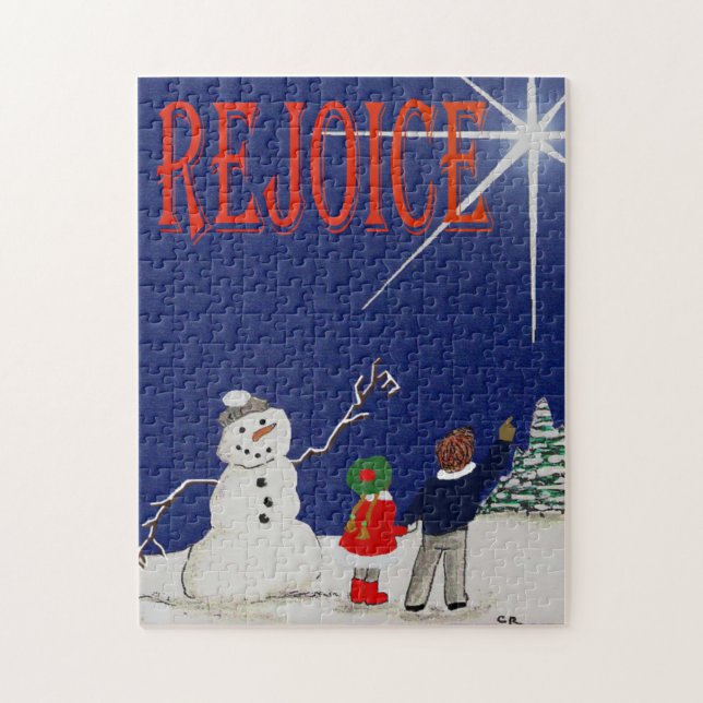 Alegra-te! Quebra-cabeça divertido. Jogo familiar. (Vertical)