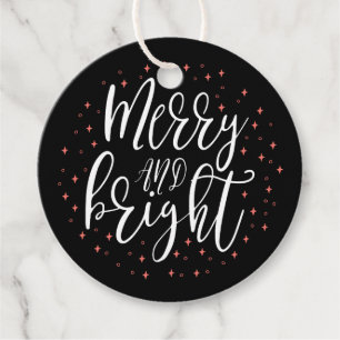 Alegre & Brilhante Etiqueta de Presente de Natal