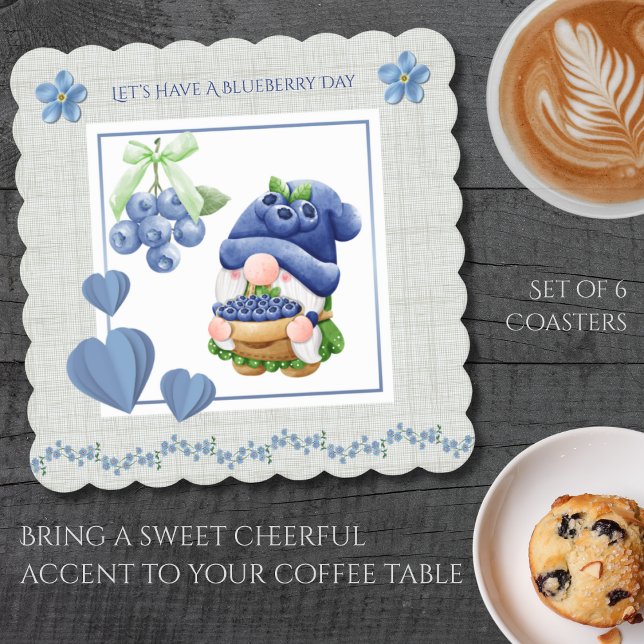 Alegre Conjunto de Porta-Copos de Decoração de Gno (Makes a thoughtful housewarming gift or a must-have piece of blue cottagecore kitchen decor)