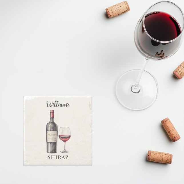 Alegre do Vinho Tinto –  Porta-Copos Personalizado (personalized red wine stone coaster)