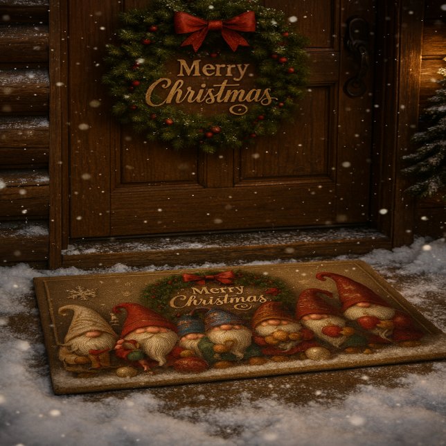 Alegres Gnominos de Natal Tapete de Entrada (Criador carregado)