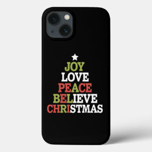 Alegria Amor Paz Acredite Árvore de Natal Família 