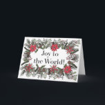 Alegria ao cartão da grinalda do Natal do mundo<br><div class="desc">Espalhe algum elogio do Natal esta estação festiva com este cartão mão-ilustrado bonito da grinalda!</div>