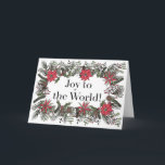 Alegria ao cartão da grinalda do Natal do mundo<br><div class="desc">Espalhe algum elogio do Natal esta estação festiva com este cartão mão-ilustrado bonito da grinalda!</div>