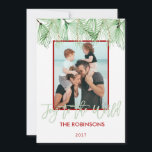 Alegria aos cartões de foto de Natal da aguarela<br><div class="desc">A alegria aos cartões de foto de Natal pintados aguarela dos ramos do pinho do mundo é grande maneira de enviar desejos do feriado da celebração do feriado</div>