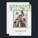 Alegria aos cartões de foto de Natal da aguarela<br><div class="desc">A alegria aos cartões de foto de Natal pintados aguarela dos ramos do pinho do mundo é grande maneira de enviar desejos do feriado da celebração do feriado</div>