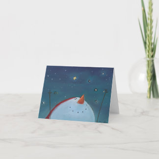 Alegria! Cartão de saudação do boneco de neve cele