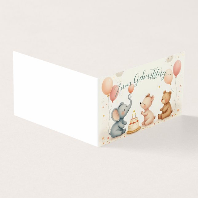 Alegria de aniversário animal com balões (Exterior)
