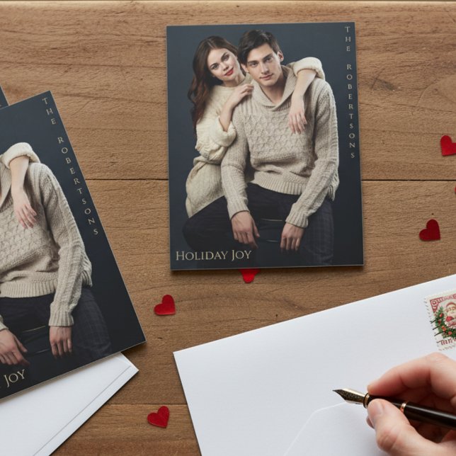 Alegria de Férias Moderno Elegante Foto Magnética  (Criador carregado)