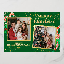 Alegria de Natal Elegante com Brilho Dourado Multi