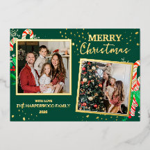 Alegria de Natal Elegante com Brilho Dourado Multi