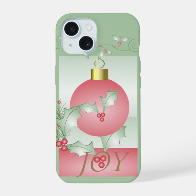 Alegria de Natal Rosa Verde Moderno Chic (Verso)
