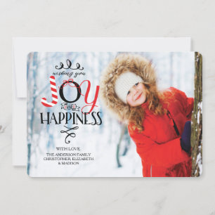 Alegria e felicidade Cartão com fotos de Natal pla