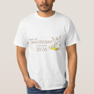 Alegria em Aleluia sobrevivi a 2026 t-shirt