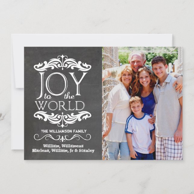 Alegria Moderna De Chalkboard Ao Cartão com fotos  (Frente)