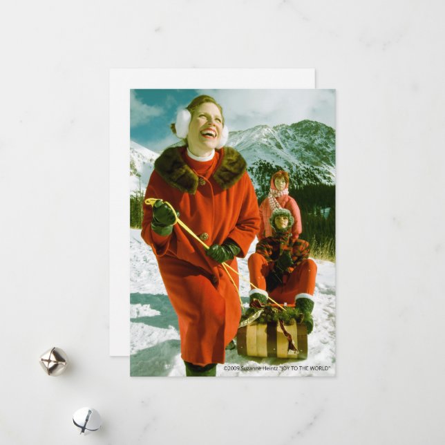 "ALEGRIA PARA O MUNDO" Cartão de Férias Plano (Frente/Verso In Situ)