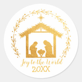 Alegria para o Mundo Ouro Natal Clássico Adesivo R