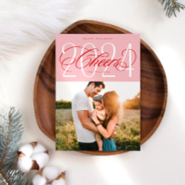 Alegria rosa para o Cartão com fotos de Natal de 2