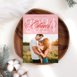 Alegria rosa para o Cartão com fotos de Natal de 2