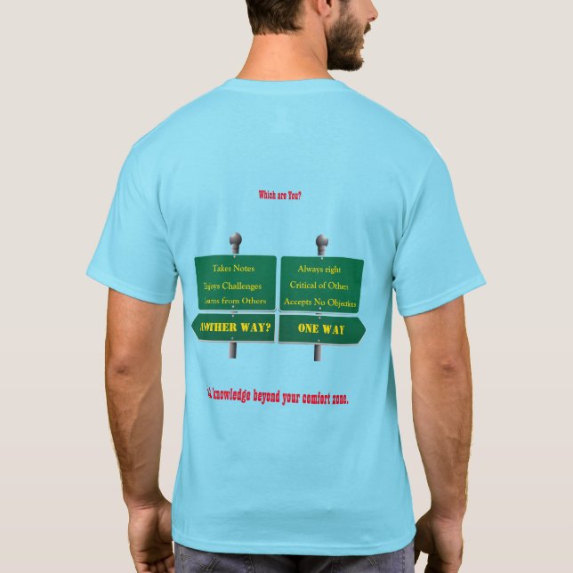 Além da sua zona de conforto Humor T-Shirt Uni-Sex (Verso)