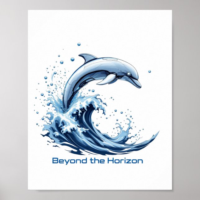 Além do Horizonte - Poster de Golfinho Robótico (Frente)