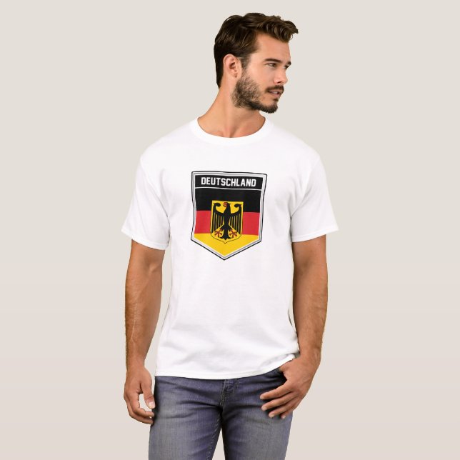 Alemanha/Alemanha Sinalizador blindagem T-Shirt (Frente Completa)