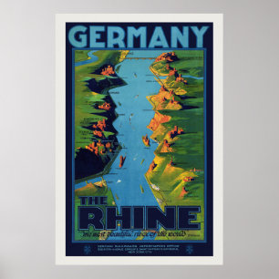 Alemanha O Poster vintage Reno de 1925