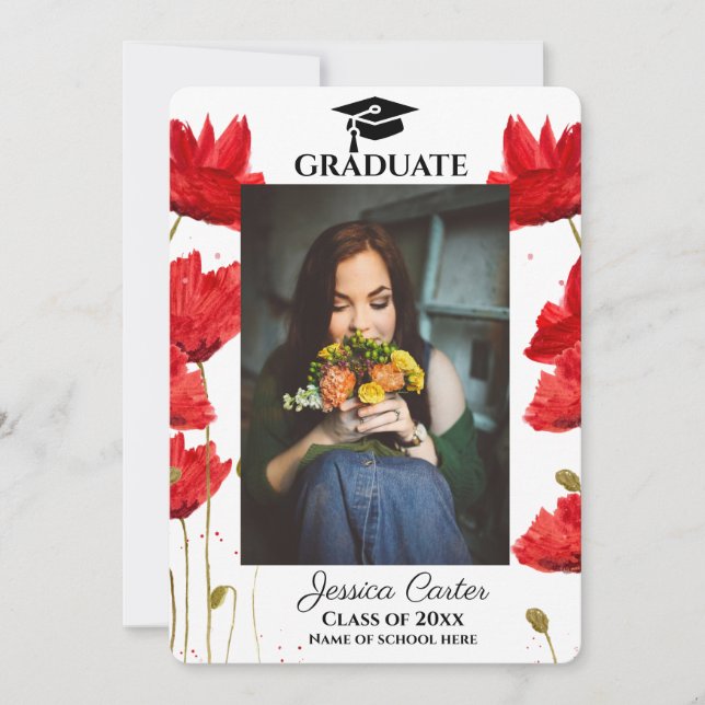 Alemãs Rústicas Vermelhas Anúncio de Graduação  (Frente)