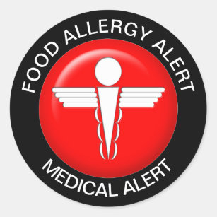 Alergia à comida Alerta Médico - Adesivo redondo