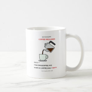 Alerta do Sistema Café Requerido Caneca de Humor S