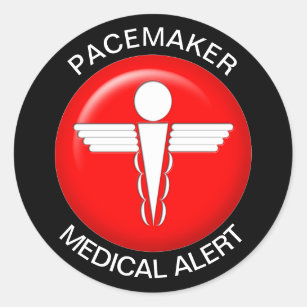 Alerta Médico do Pacemaker - Adesivo Redondo