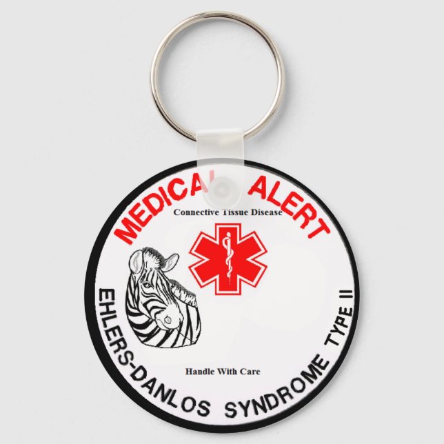 Alerta Médico EDS Tipo 2 com Zebra Chaveiro (Frente)