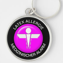 Alerta Médico LATEX ALLERGIE - Chaveiro de Botões