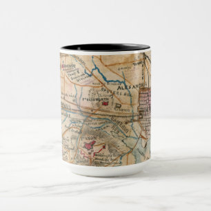Alexandria, caneca antiga do mapa do VA