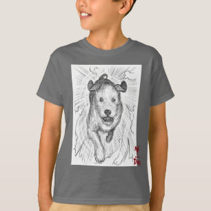 Alf o t-shirt do menino do cão da oficina